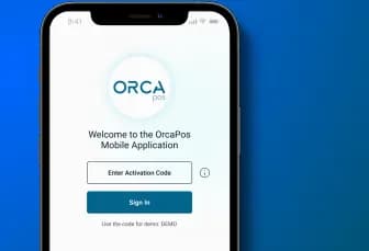 Orca POS Mobile interface on a phone