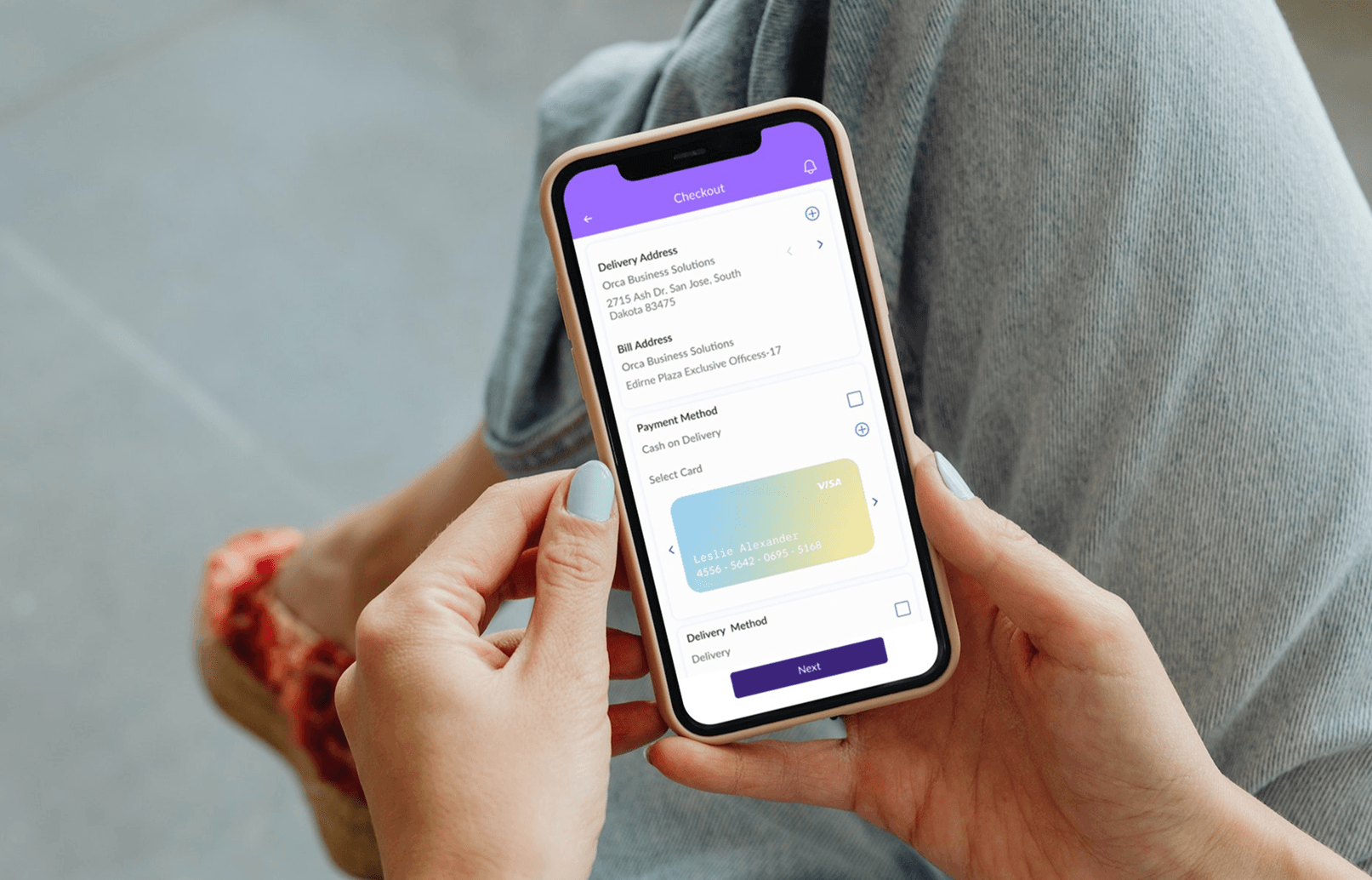 Enterprise order management on smartphone mockup