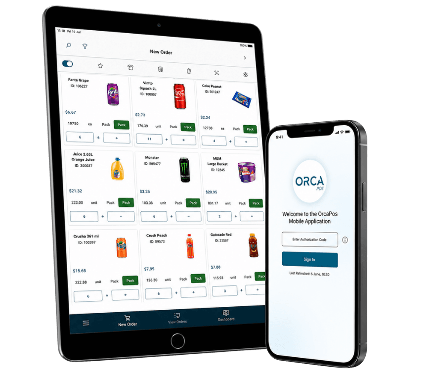 Orca point of sale tablet checkout integration